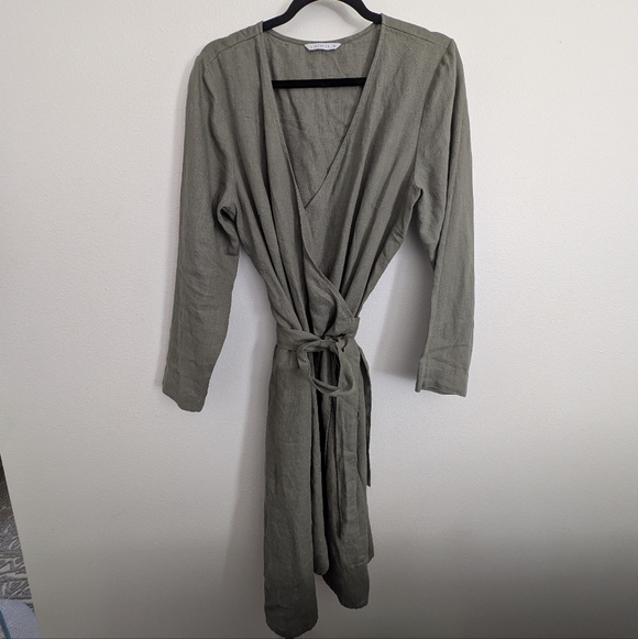 Linenfox Dresses & Skirts - LinenFox Rosemary Linen Wrap Dress